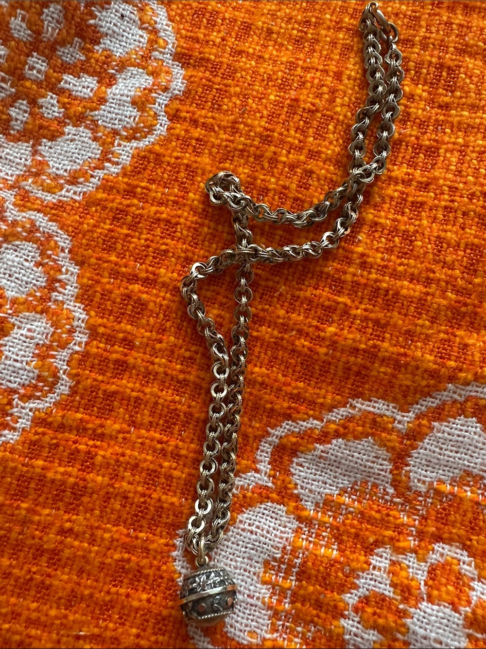1960s/1970s Brass/copper Chain Necklace with Decorative Charm